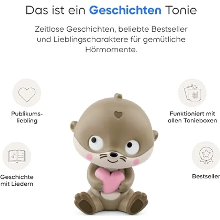 tonies Hörfigur für Toniebox, Kleiner Otter Suki – Lieder & Geschichten über die Liebe, für Kinder ab 3 Jahren, Spielzeit ca. 45 Min. – Bild 2