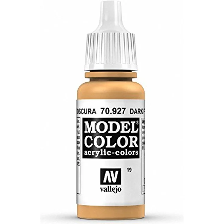 Vallejo 019 Dunkle Hautfarbe Model Color 17ml, lichtecht und deckend, wasserbasierte Formel für schwierige Oberflächen – Bild 1
