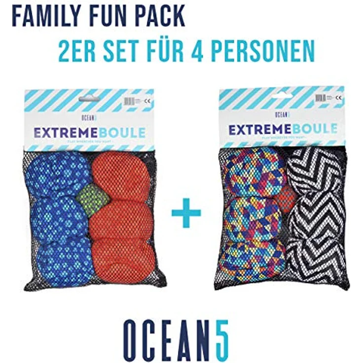Ocean 5 Extrem Boule 2er Set Family Pack, Soft-Boule Set für Outdoor-Spiele, vielseitig und tragbar, geeignet für 2-4 Spieler – Bild 2