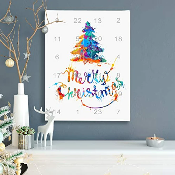 VALIOSA Merry Christmas Mode-Schmuck Adventskalender mit Halskette, Armband + 22 individuelle Glas & Metall Perlen-Anhänger, bunt, 24-teilig – Bild 2