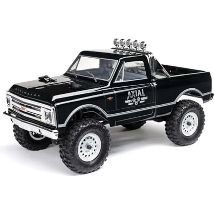 Axial 1/24 SCX24 1967 Chevrolet C10 4X4 RTR Brushed Rock Crawler (Battery & Charger Included), Black mit realistischem Stahl-Leiterrahmen und Spektrum SLT2 2,4GHz Fernsteuersystem – Bild 1