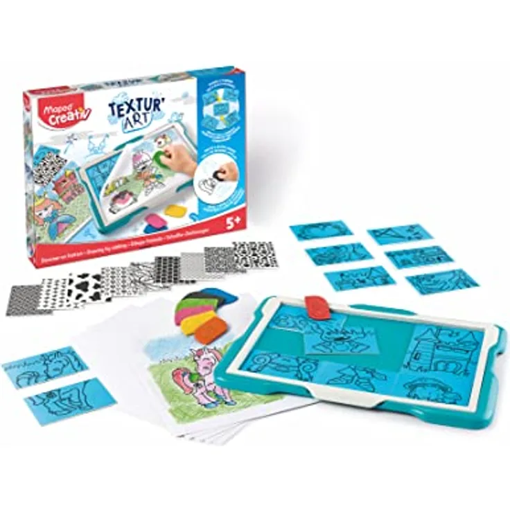 Maped CREATIV - Puzzle- und Mal-Set TEXTURE ART, 907038, sortiert - Kreatives Kombinationsspiel mit Struktur-Puzzle und Mal-Funktion