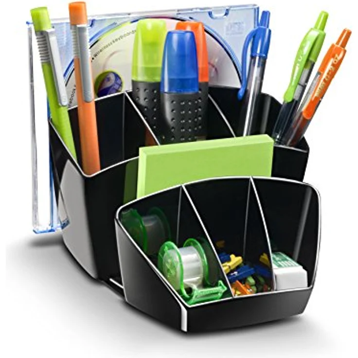 CEP Schreibtisch-Organizer Mineral schwarz, 6 Fächer aus Polystyrol, 14,3 x 15,8 x 9,3 cm – Bild 1