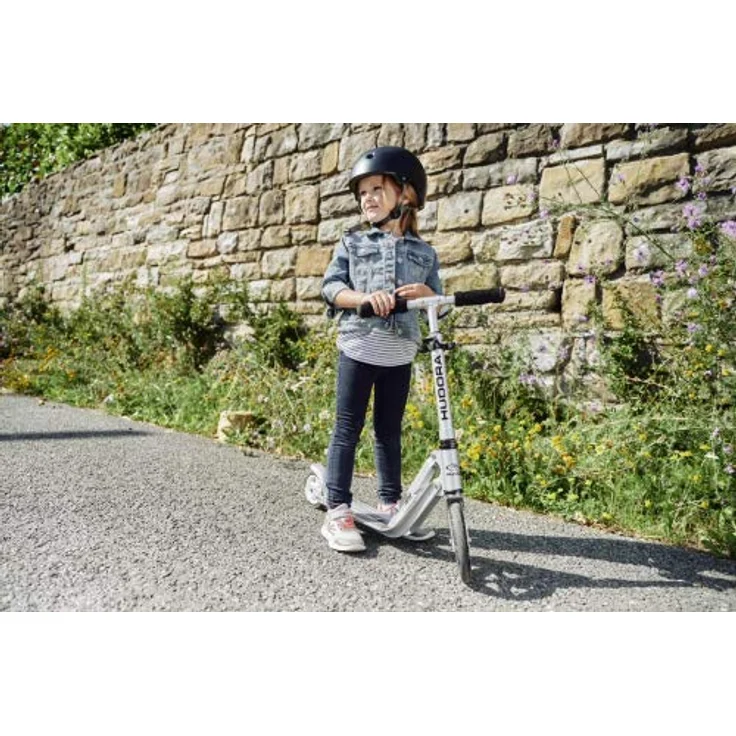 HUDORA Little BigWheel Scooter - Sicherer Aluminium-Roller für Kinder ab 3 Jahren - Höhenverstellbarer & zusammenklappbarer Cityroller für bis zu 100kg - Stabiler Tretroller mit großen Reifen – Bild 2