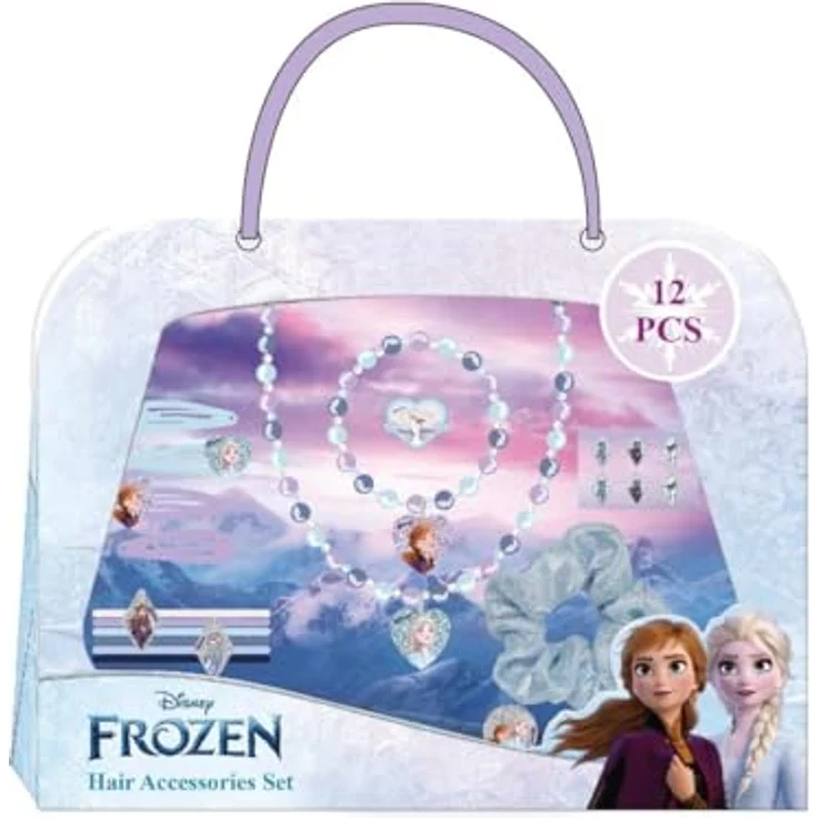 Alltoys Frozen Kinder Beauty Set, 6 Coleteros, 1 Coletero de Tela, 4 Haarspangen, 2 Halsketten, Ring und Aufkleber - Original Produkt aus Spanien – Bild 2