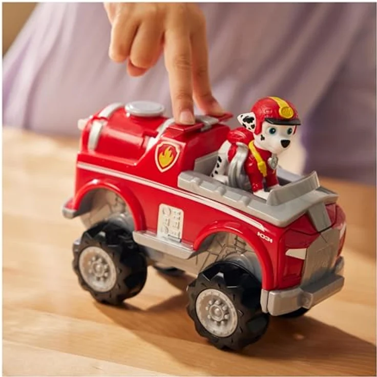 Spin Master Paw Patrol Spielzeug-Auto Jungle Pups, Marshall Offroad-Fahrzeug mit  ausklappbarer Rettungsleiter und Lichtleiste – Bild 2