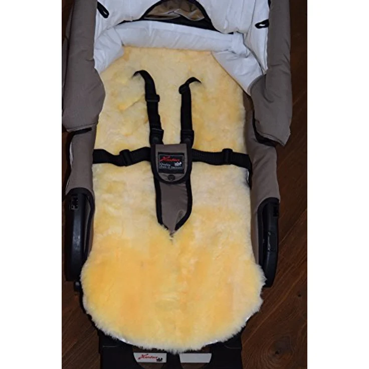 Naturasan Kinderwagen-Einlage echt Lammfell, Baby Lammfell-Auflage, Sitzeinlage, Universalgröße für Kinderwagen, Buggy, ca 74 x 35 cm, warmes echtes medizinsches Schaffell, Liner-02 - Preisvergleich – Bild 2