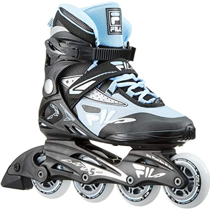 FILA Damen Legacy Comp Lady Inline Skate, schwarz/hellblau, 5.5