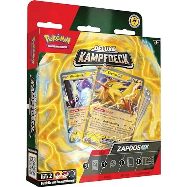 Pokémon Deluxe-Kampfdeck Zapdos-ex (60 Karten & Zubehör, holografische Karten) – Bild 1