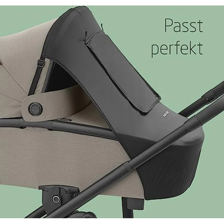 Maxi-Cosi Sonnenverdeck, kompatibel mit Maxi-Cosi Babywannen, Kinderwagen und Babyschalen, Sonnenschutzfaktor USF 50+, mit Sichtfenster, Baby-Sonnenschutz, Schwarz – Bild 4