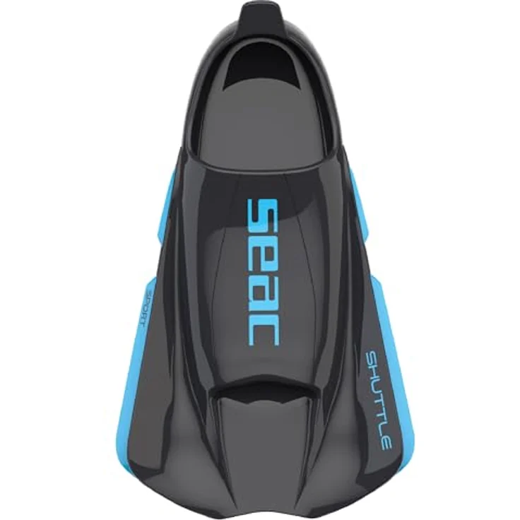 Seac Shuttle Schwimmflossen aus 100 % Silikon, Schwarz/Hellblau Sport, für Cardio und Krafttraining, Unisex-Erwachsene, 38/39 – Bild 4