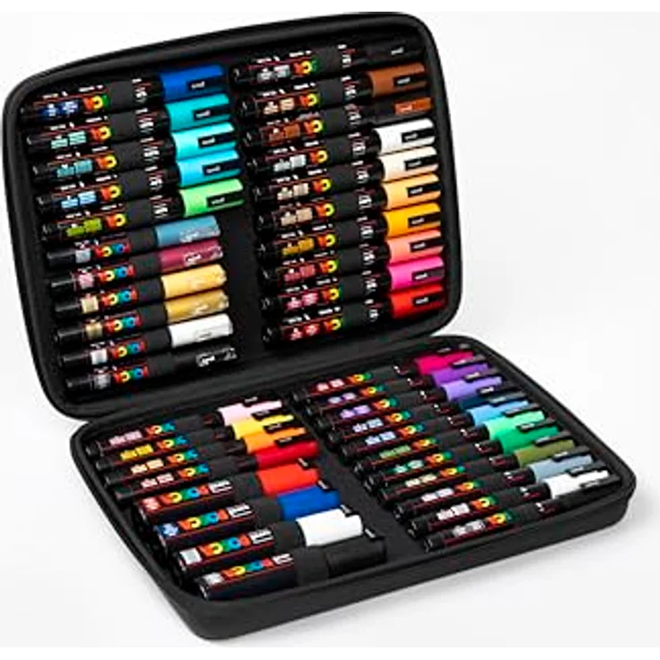 POSCA Uni-Ball 186840, Marker Set mit 40 Acrylstiften in verschiedenen Strichbreiten, wasserfest und hochpigmentiert – Bild 9