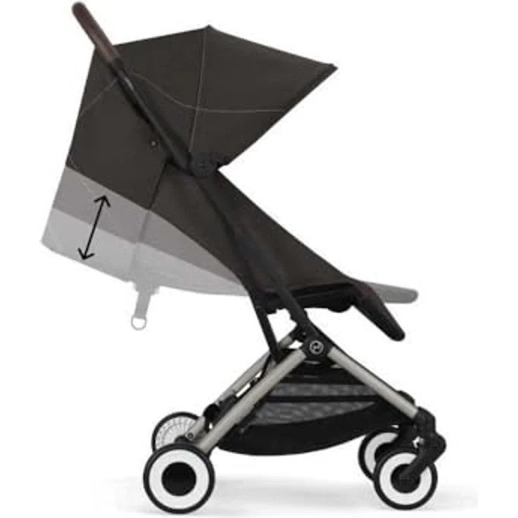 cybex Gold Buggy Orfeo, Dunkelbraun, Textil, mit Feststellbremse, Federung und 5-Punkte-Gurt, 52x102x77 cm, CE – Bild 2