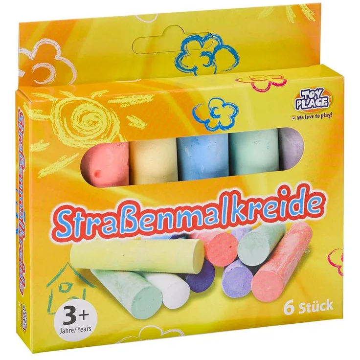 TOY PLACE Straßenmalkreide farbsortiert 6 St.