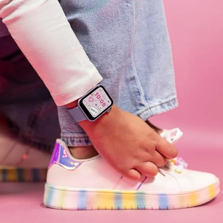Tikkers Smart Series 13, Kinder-Smartwatch mit lila Silikonarmband, IP68 wasserdicht, Sport-Tracking, GPS und personalisierbaren Zifferblättern – Bild 3