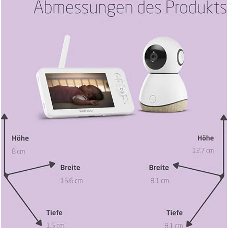 Maxi-Cosi MC See Baby Monitor Pro, Babyphone mit Kamera und Bewegungserkennung, 200 m Reichweite, einschließlich Schlaflieder und Temperaturüberwachung – Bild 8