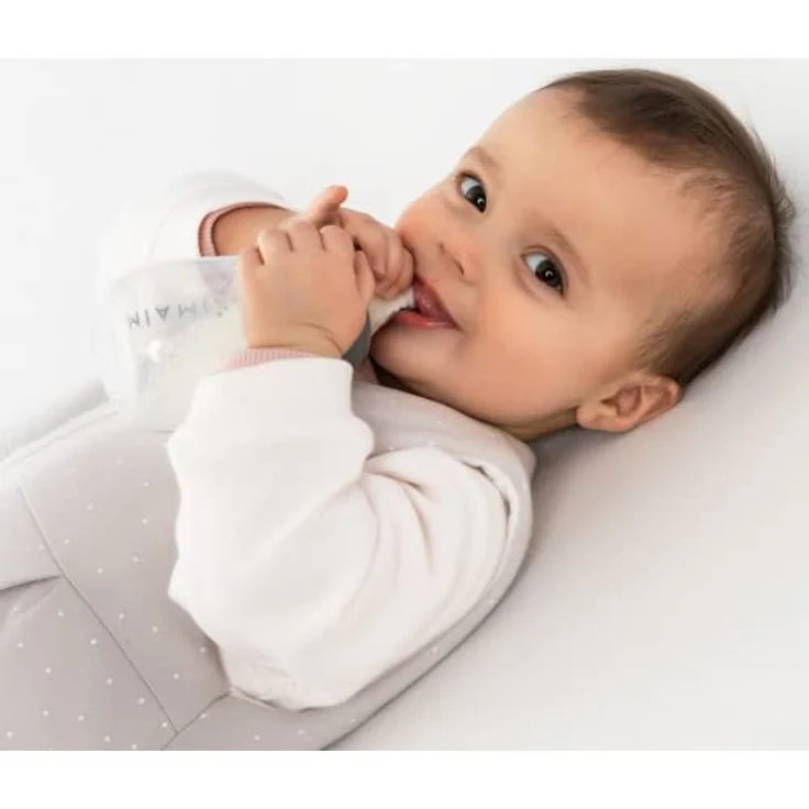 MiaMia 2x Babyflasche 140ml mit Anti Kolik Sauger Größe S - 2 kleine PP Flaschen mit Silikonsaugern - Transparent Grau – Bild 5
