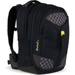 Satch Schulrucksack satch match, erweiterbarer Rucksack aus recyceltem Polyester, schwarz