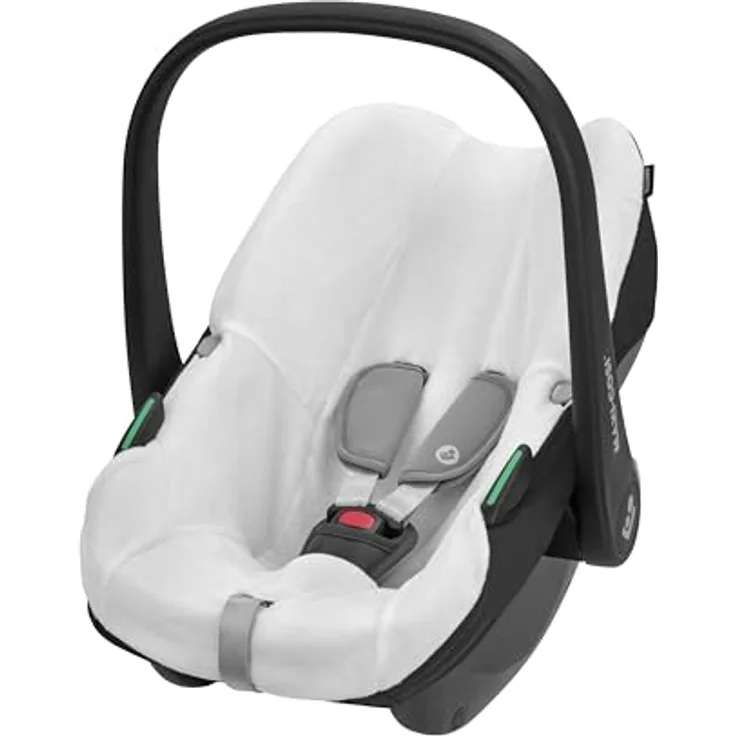 Maxi-Cosi Autositzbezug aus Bio-Baumwolle für CabrioFix i-Size / Pebble S, weich und atmungsaktiv, waschmaschinenfest, Natural White