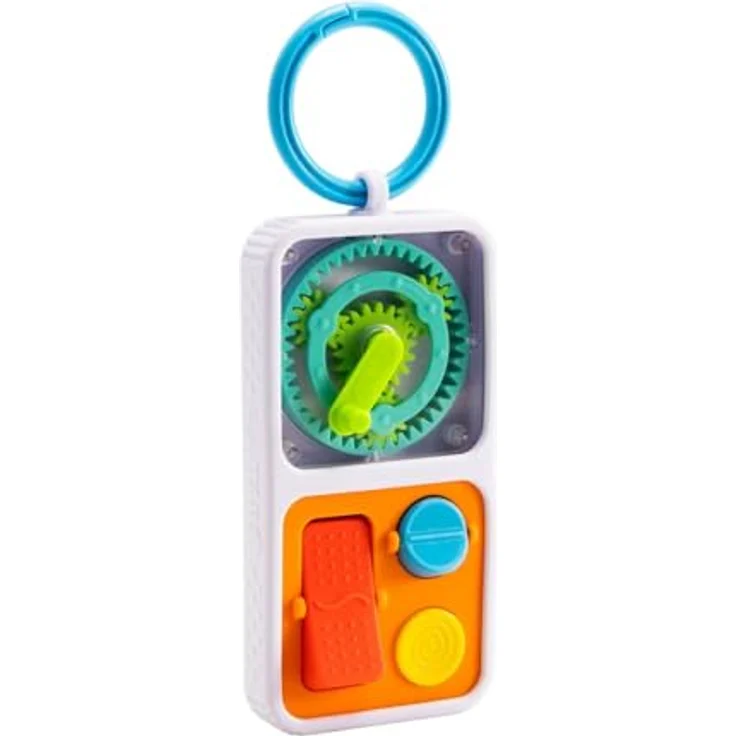 Fat Brain Play Tab On The Go, tragbares Babyspielzeug mit 2 austauschbaren Sensortafeln und Clip für Autositz oder Kinderwagen – Bild 1