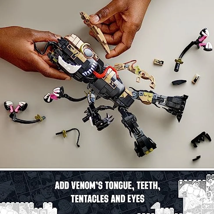 LEGO 76249 Marvel Groot-Figur, Noir, 630 Teile - Bauen, spielen und ausstellen mit beweglicher Venom-Verwandlung – Bild 5