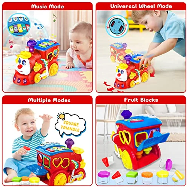 Baby Spielzeug ab 1 Jahr Mädchen Junge Komisch Roter Auto Baby Spielzeug ab 6 9 12 18 Monate mit Musik/Licht Kinderspielzeug ab 1 2 Jahre Kinder Spielzeug Geschenk 1 Jahre Frühes Lernen für Kleinkind – Bild 6