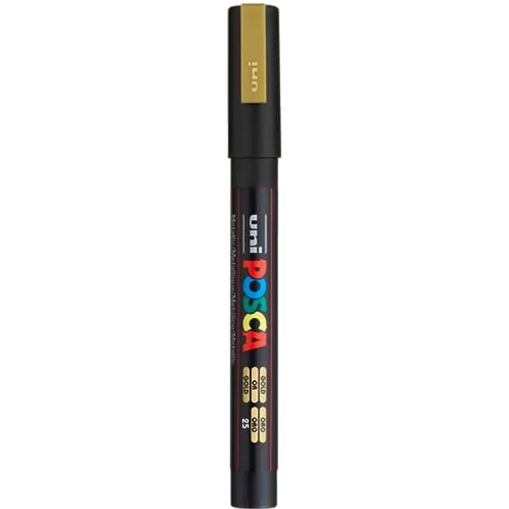 uni-ball 186581 - POSCA Marker mit feiner Rundspitze, gold