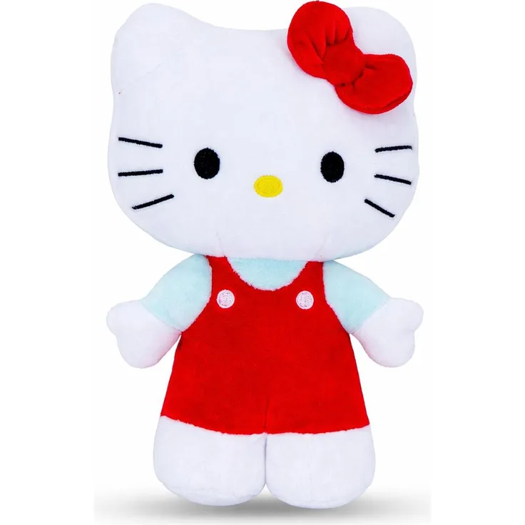 SANRIO Hello Kitty Kuscheltier Plüschtier 45 cm, rot mit Schleife, aus recyceltem Polyester, geeignet für Kinder ab 1 Jahr