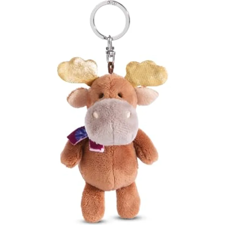 NICI 49301 Schlüsselanhänger Elch Thure 10cm braun-Nachhaltiger Begleiter Kuscheltieranhänger mit Schlüsselring für Schlüsselband, Schlüsselbund & Schlüsselhalter
