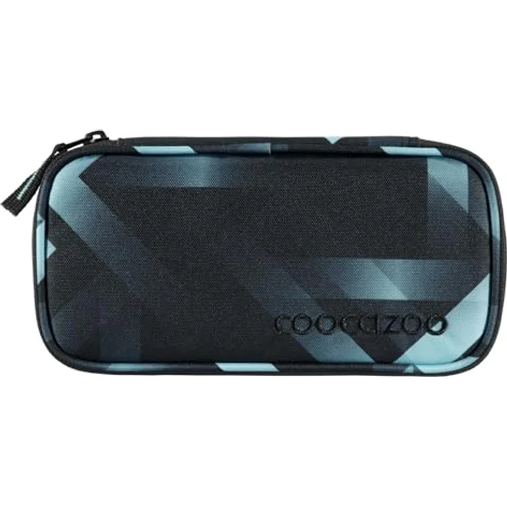 Coocazoo Mäppchen „Laser Lights”, schwarz-türkis, großes Hauptfach, Schlaufen für Zirkel, Geodreieck und Lineal, Stundenplanfach, Stiftehalter, Reißverschlussfach, ab der 3. Klasse – Bild 1