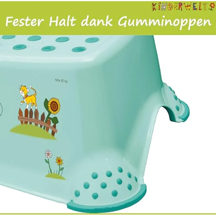 2er Set: Funny Farm aquamarin Kinder-Toilettensitz + Tritthocker Toilettentrainer mit Anti-Rutsch-Funktion – Bild 3