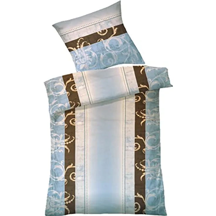 Dyckhoff 3065972400 Weichfrottier-Bettwäsche Pamela 80 x 80 cm und 155 x 220 cm, blau