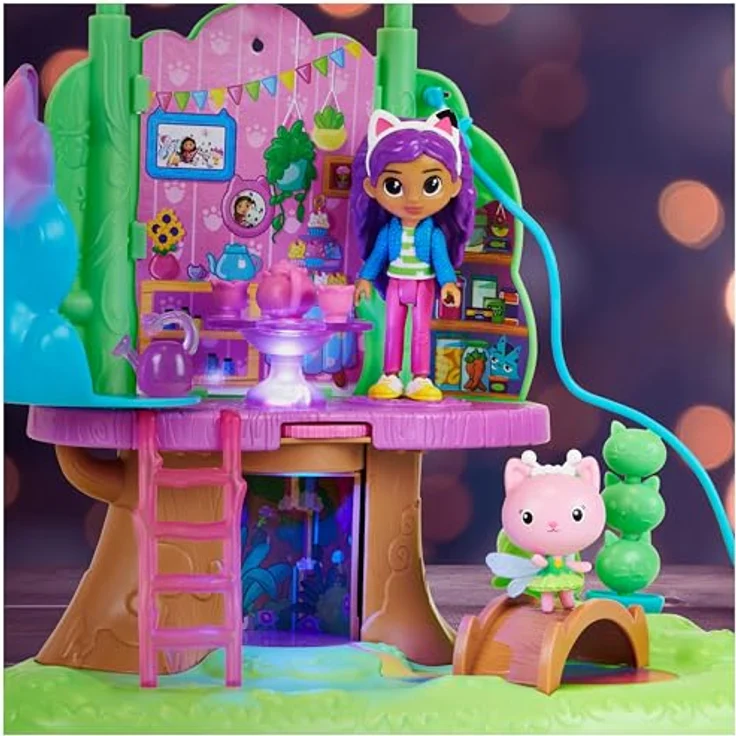 Gabby''s Dollhouse verwandelbares Baumhaus-Spielset mit Lichtern und 2 Figuren 5 Zubehörteilen 1 Überraschungsbox 3 Möbelstücken Kinderspielzeug Aktion/Abenteuer 3 Jahr(e) Akkus/Batterien enthalten LR44 Mehrfarbig – Bild 5