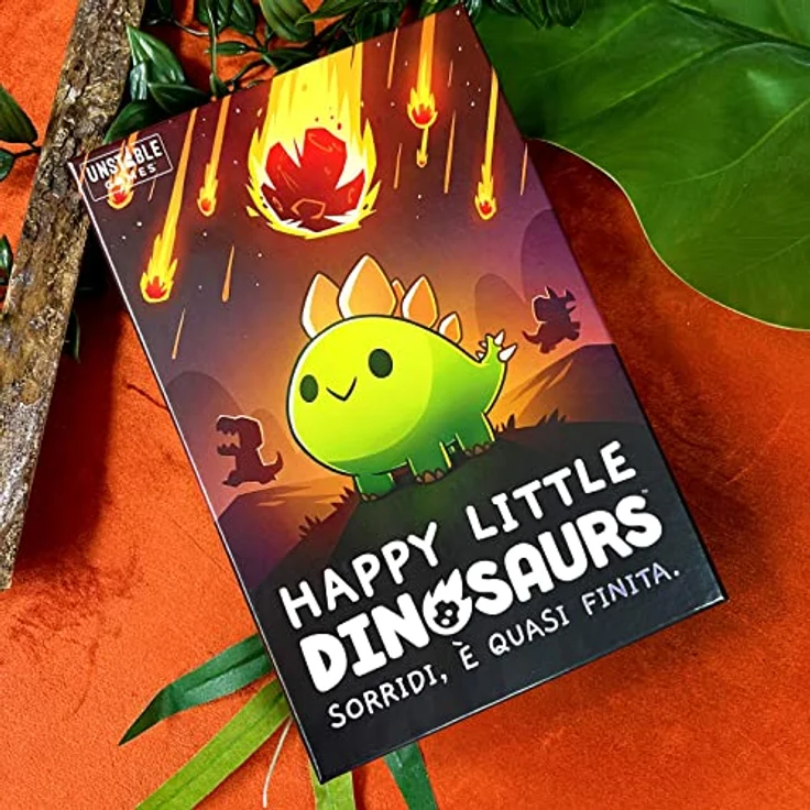 Asmodee Happy Little Dinosaurier, Tischspiel für 2-4 Spieler, ab 8 Jahren, italienische Ausgabe, inklusive 97 Karten und 4 Dinosaurier-Spielsteinen – Bild 3