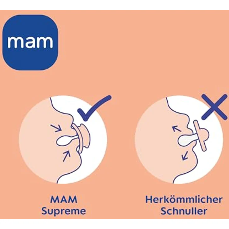 MAM Supreme Night Schnuller im 2er-Set, leuchtender Babyschnuller für gesunde Zahn- und Kieferentwicklung, 6-16 Monate, Bär/Nilpferd – Bild 5