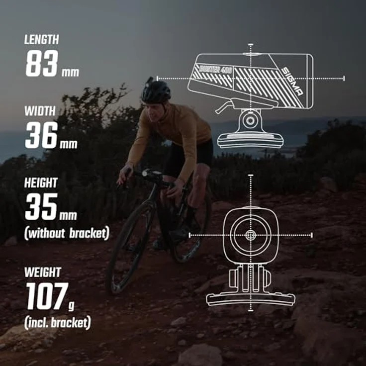 SIGMA Buster 400 HL, Fahrradbeleuchtung mit 400 Lumen, 120 m Leuchtweite, 5 Leuchtmodi, spritzwassergeschützt, integrierte Ladefunktion – Bild 9