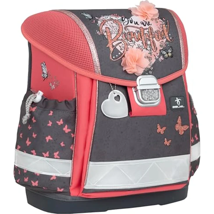 Belmil Classy Schulranzen Set 4-teilig (403-13/AG/S), ergonomisch, 19 L, wasserdicht, Bloomy Blossom – Bild 5