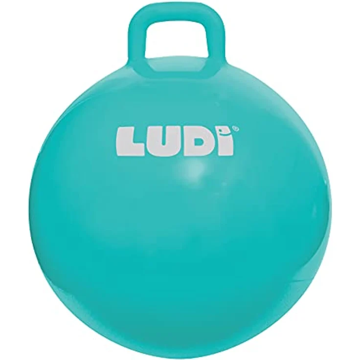 LUDI XXL Blauer Hopper Ball Angepasster Griff - Großer aufblasbarer Hüpfball - Dicker und elastischer Kunststoff - Innen- und Außenspielzeug - Um EIN Spitzenhüpfer zu Werden | Ab 5 Jahren – Bild 2