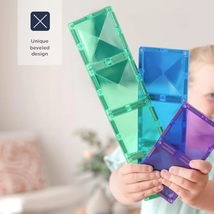 Connetix Magnetspielbausteine Rainbow Rectangle Pack verstärkte Magnete pädagogisches Lernspiel (Open Play, 18 Teile), ab 3 Jahren – Bild 4