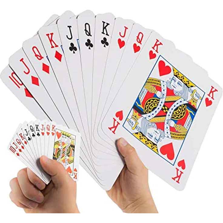GOODS+GADGETS Jumbo Pokerkarten XXL - Riesige Spielkarten mit 52 Karten, 280 x 210 mm, ideal für Kinder und Senioren – Bild 2