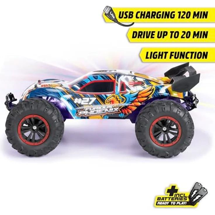 Dickie Toys RC-Monstertruck Furious Phoenix, RTR, 40 cm, mit Licht, blau – Bild 4
