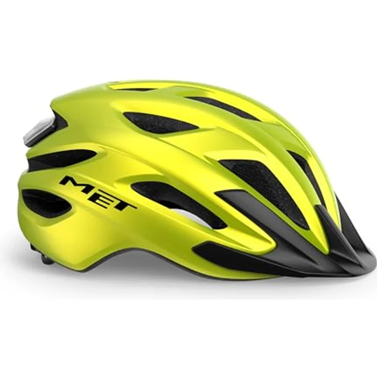 MET Crossover Fahrrad Helm, Limettengelb Metallic Matt, Einheitsgröße mit erweiterter Kopfabdeckung und Safe-T Sport Fit System – Bild 3