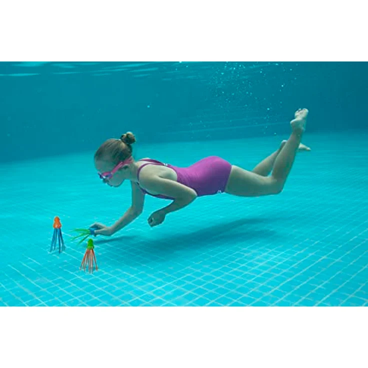 Bestway Speedy Squid Tauchfiguren-Set, 3er-Set in Tintenfischform, empfohlen von Schwimmlehrern, für Kinder ab 3 Jahren, fördert Hand-Augen-Koordination und räumliches Denken – Bild 2