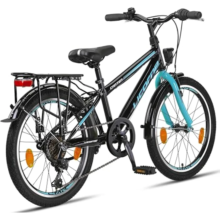 Licorne Bike Carter Premium Mountainbike in 20 Zoll für Kinder, mit 6 Gang Kettenschaltung und Vorder- und Hinterbeleuchtung – Bild 5