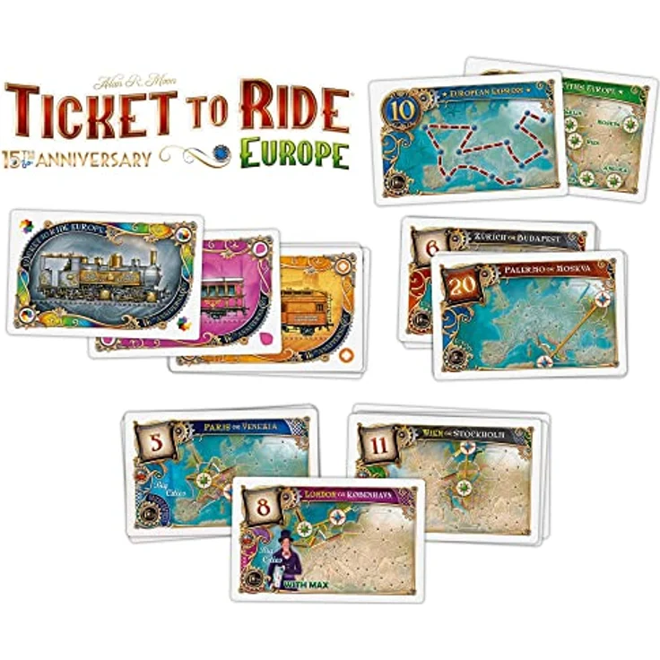 Rebel Brettspiel Boarding the Train: Europa 15. Jahrestag DELUXE, strategisches Spiel mit neuen Elementen und hochwertigen Komponenten – Bild 8