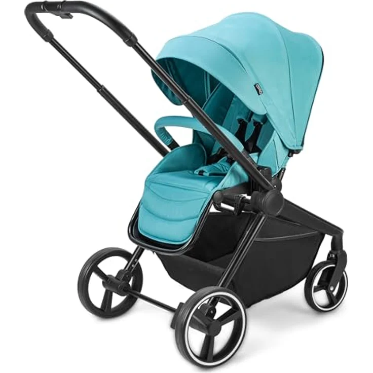 Booboo Kinderwagen Jazzi 2 in 1 Kombi-Kinderwagen inkl. Babywanne mit Matratze, Sportwagen, Sportsitz mit Liegefunktion, Zusammenklappbar - Ocean – Bild 2