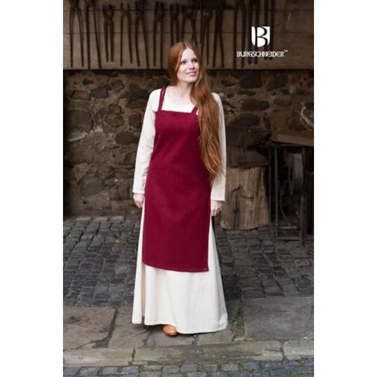 Burgschneider Trägerkleid Jodis, historisches Kleid aus Wolle in Rot (XL) für Damen & Herren, Early Medieval, Viking – Bild 3