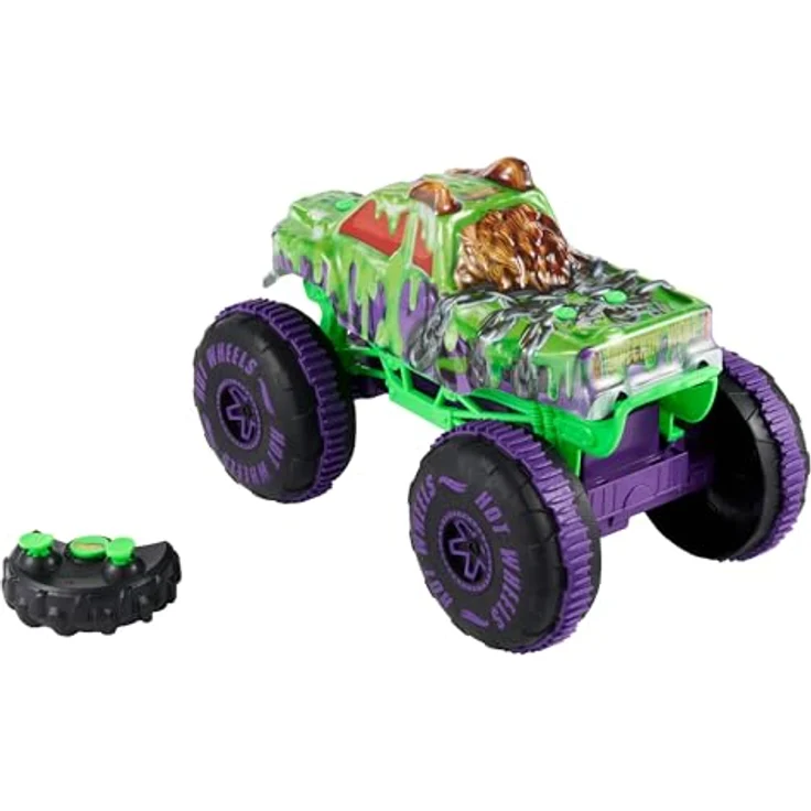Hot Wheels Monster Trucks Wreckin‘ Wolf, ferngesteuertes Spielzeug im Maßstab 1:15 mit Offroad-Reifen und stuntfähigen Hinterrädern, für Kinder ab 4 Jahren – Bild 5