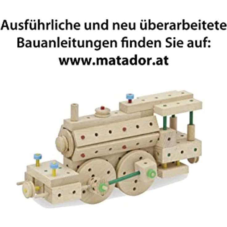 MATADOR 11318 E318 Baukasten, ab 5 Jahren, holzfarben, bunt - Klemmbausteine für kreative Spielmöglichkeiten – Bild 4