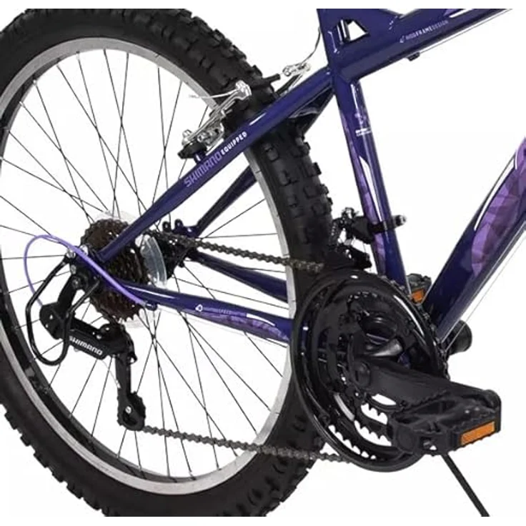24 Zoll Kinder Jungen Mädchen Fahrrad Kinderfahrrad MTB Mountainbike Rad Bike Federgabel Gabelfederung 18 Shimano Gang Scheibenbremse Disk HUFFY Extent LILA 64359w – Bild 3